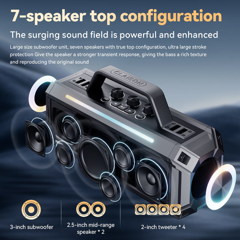 CLAISON Bluetooth Speaker High-end High-power 300w Outdoor Live Broadcast All-in-one Machine with Microphone Speaker