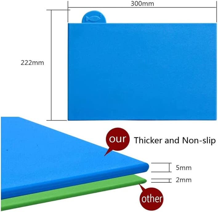 Index Color-Coded Cutting Board Set with Holder Non-slip Thick Boards for Kitchen