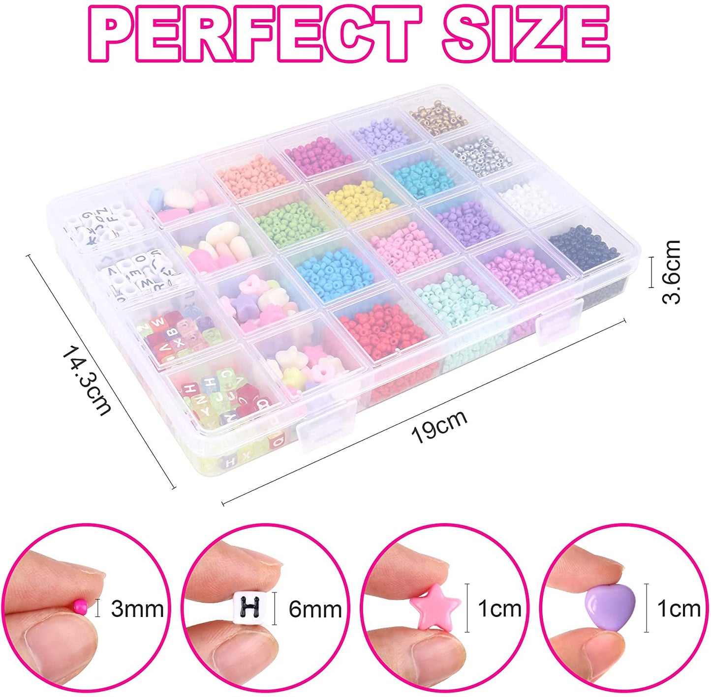 Tiokkss 8280pcs Bracelet Beads for Jewelry Making Kit, 16 Colors Bead Friendship Bracelets Kit with Alphabet Letter Beads Charm Beads and Elastic String for Bracelet and Jewelry Making