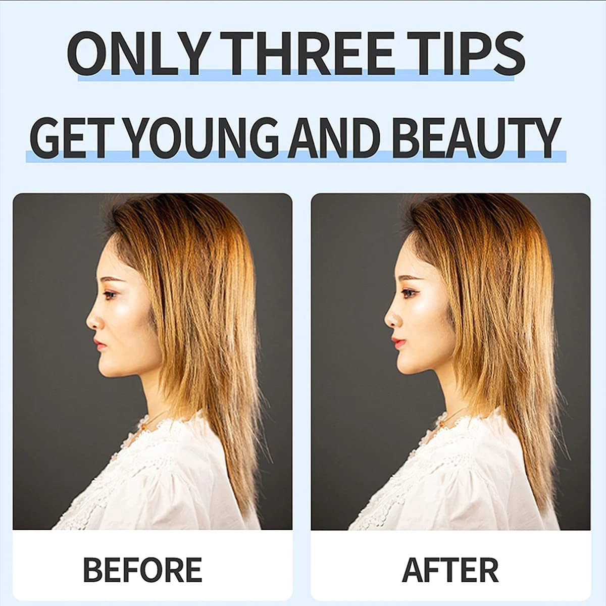 Tiokkss Face Lift Tapes and Bands, Facelift Bands with Clips, Face Lift Tapes and Bands with Clip(Double Belt, Beige)