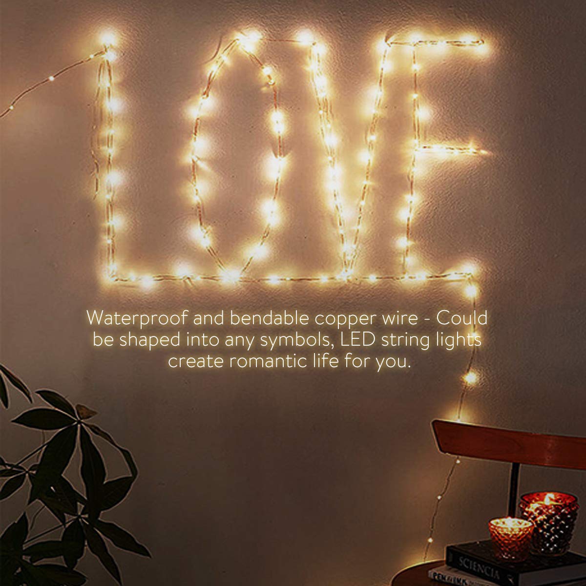2 Pack 20M 200 LED Fairy Lights Battery Operated Ramadan Decoration Lights with Remote Waterproof 8 Modes Firefly Twinkle String Lights for Diwali Christmas Valentine's Day Gift Decoration Warm White
