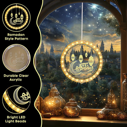 Tiokkss 3D Hanging Ramadan Decorations LED Night Lights Ramadan Festival Room Decoration Ornaments and Eid Decoration Lights Party Decor (Design A)
