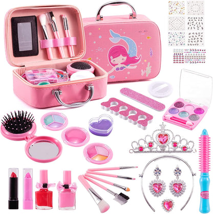 Kids Makeup Kit for Girls, Washable Make Up Set 32pcs Toy for Kids Girls Makeup for Children, Kids Makeup Sets for Girls Birthday Gifts for 5 6 7 8 9 10 Year Old Girls