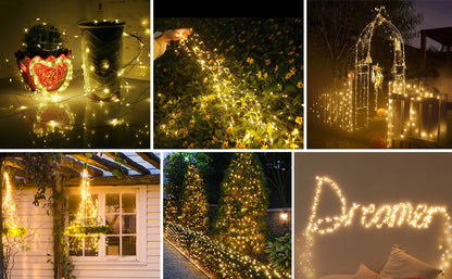 Extra-Long Solar String Lights Outdoor, 2-Pack Each 72FT 200 LED Solar Lights Outdoor, Waterproof 8 Modes Solar Fairy Lights for Eid Mubarak Ramadan Decoration Party Garden(Warm White)