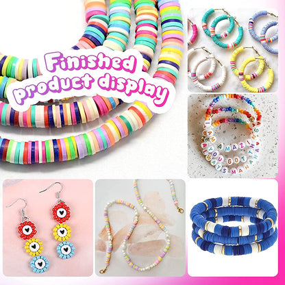 Tiokkss 25000 Pcs Glass Beads Clay Beads for Jewelry Making Kit, Bracelet Making Kit with Smiley Face Bead Letter Beads Charms Pendants, Bead Supplies Art Craft Set for Girl Kids DIY Handmade Gift