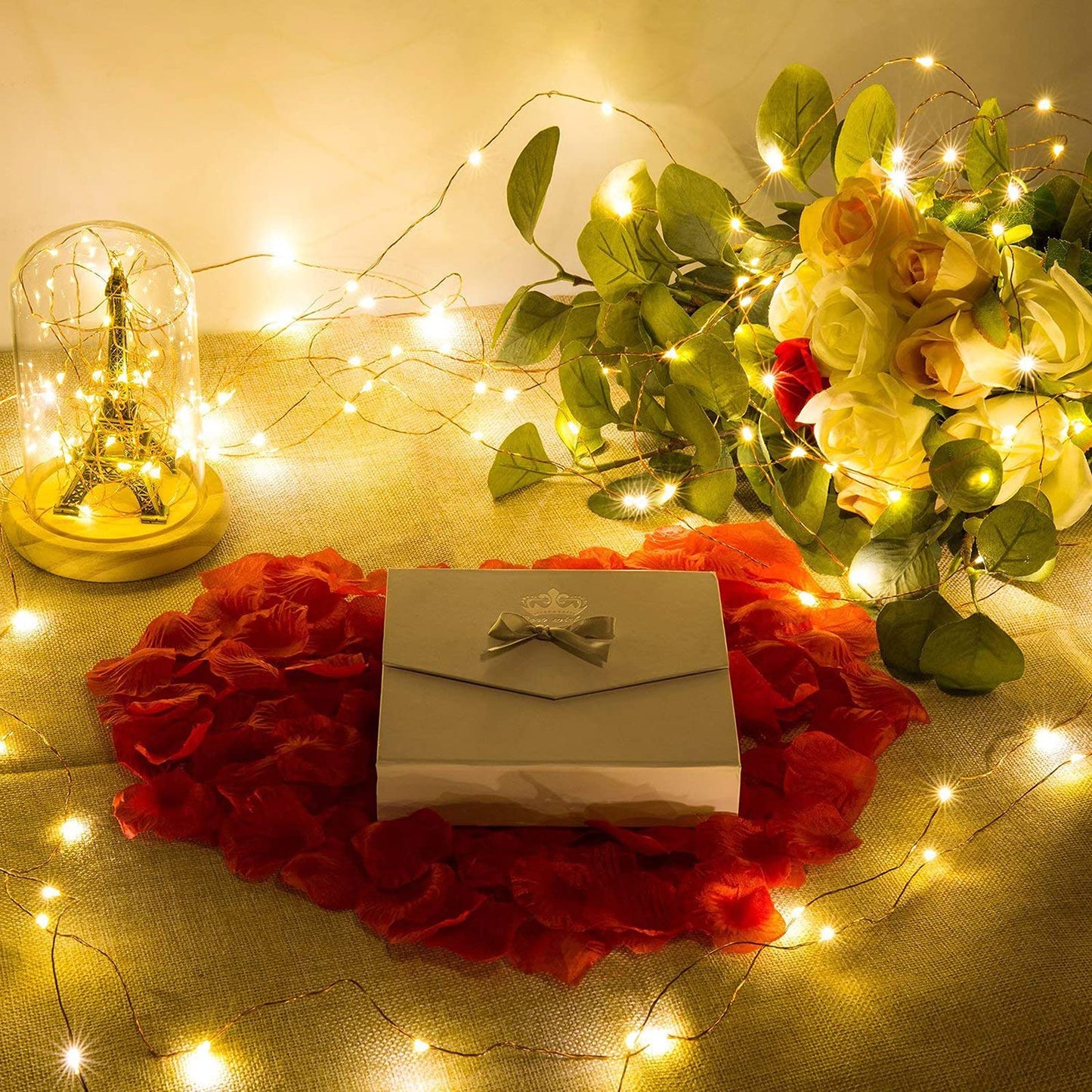 2 Pack 20M 200 LED Fairy Lights Battery Operated Ramadan Decoration Lights with Remote Waterproof 8 Modes Firefly Twinkle String Lights for Diwali Christmas Valentine's Day Gift Decoration Warm White