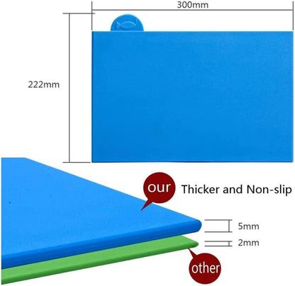 Index Color-Coded Cutting Board Set with Holder Non-slip Thick Boards for Kitchen