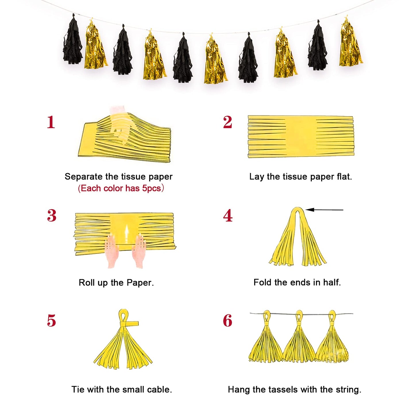 Tiokkss Happy Birthday Party Decorations Set, 100 Pcs Black and Gold Birthday Photography Backdrop Banner Package for Boys Girls Men Women Balloons Birthday Party Set (Black Gold)