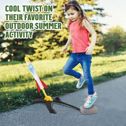 Mtanvxay Dual Rocket Launchers for Kids, Rocket Launcher with 2 Launchers and 6 Foam Rockets ( 2 Glow Rockets), Great Gift Toys for Boys and Girls Ages 5+ Years for Outdoor Play in Backyard or Park