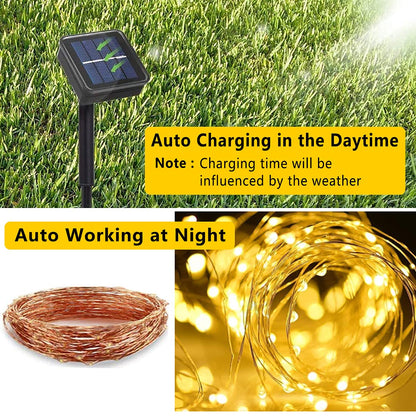 Extra-Long Solar String Lights Outdoor, 2-Pack Each 72FT 200 LED Solar Lights Outdoor, Waterproof 8 Modes Solar Fairy Lights for Eid Mubarak Ramadan Decoration Party Garden(Warm White)