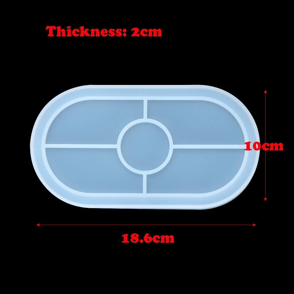 3 Pack Ashtray Molds, Oval Coaster Epoxy Resin Casting Mould DIY Jewelry Tray Dishes for Craft Jewelry Storage Decoration