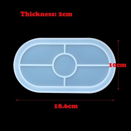 3 Pack Ashtray Molds, Oval Coaster Epoxy Resin Casting Mould DIY Jewelry Tray Dishes for Craft Jewelry Storage Decoration
