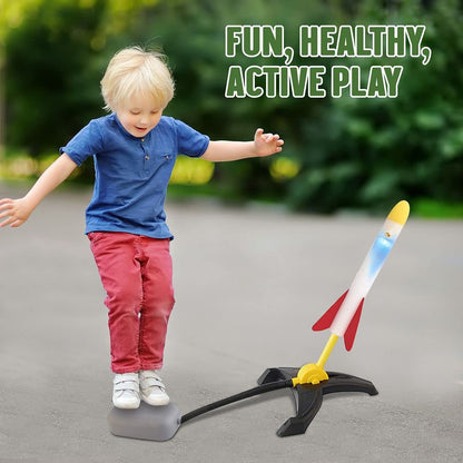 Mtanvxay Dual Rocket Launchers for Kids, Rocket Launcher with 2 Launchers and 6 Foam Rockets ( 2 Glow Rockets), Great Gift Toys for Boys and Girls Ages 5+ Years for Outdoor Play in Backyard or Park