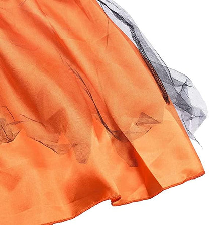Halloween Costume for Kids Children Girls Halloween Cosplay Witch Costume Teens Baby Girl Gown Witch Dress Clothing Set Hat Pumpkin Bag Pantyhose